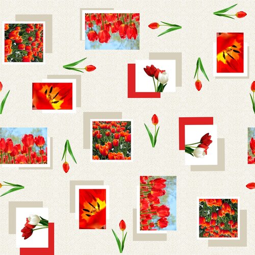 Wachstuch Fotodruck Tulpen Rund 160cm