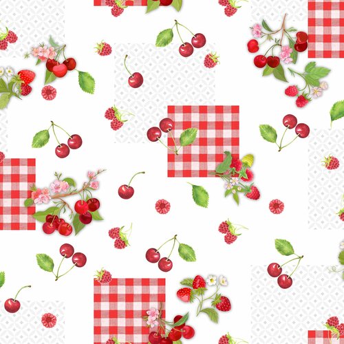 Oilcloth Cherry Round 160cm