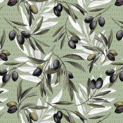 Oilcloth 5076-01 Olive green black