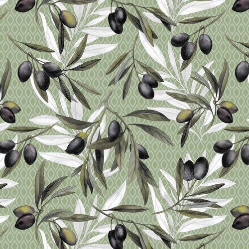 Toile cirée 5076-01 Vert olive noir