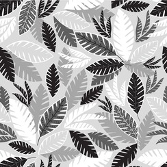 Toile cirée 3026-02 Feuilles d'automne Noir Gris