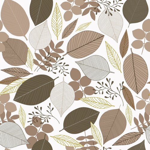 Oilcloth 4052-03 Mix of leaves Taupe
