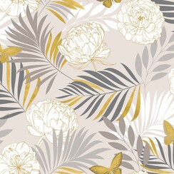 Toile cirée 6032-02 Peony Taupe Gold