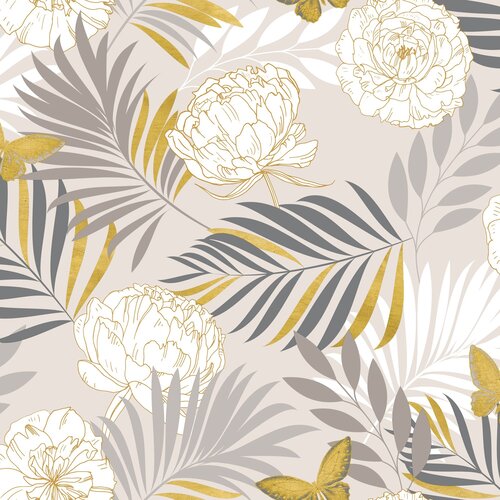 Toile cirée 6032-02 Peony Taupe Gold