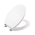WC-Sitz-WC-Sitz MDF Holzoptik Weiß inklusive Metallscharniere