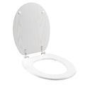 Siège de toilette-WC seat MDF Wood effect White including metallic hinges