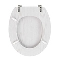 Siège de toilette-WC seat MDF Wood effect White including metallic hinges