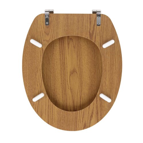 WC-Sitz-WC-Sitz MDF Holzoptik Natur inklusive Metallscharniere