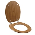 Siège de toilette-WC seat MDF Wood effect Natural including metallic hinges