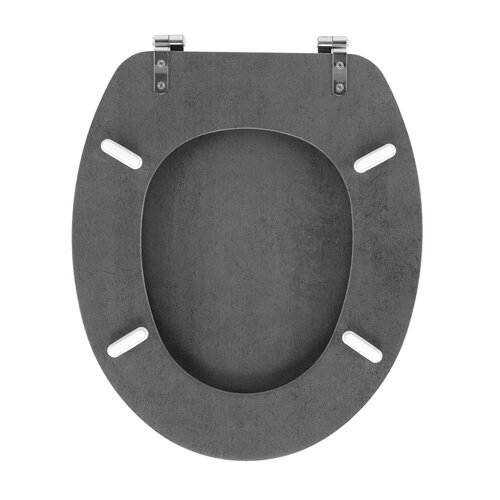 WC-Sitz-WC-Sitz MDF Holzoptik Grau mit Metallscharnieren