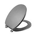 Toiletbril-WC bril MDF Hout effect Grijs  inclusief metallic scharnieren