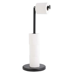 Metal swivel toilet roll holder, black. Available in packs of 6