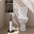 Toilettenpapierhalter aus Metall, drehbar, schwarz, bestellbar in 6er-Packungen