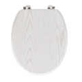 Siège de toilette-WC seat MDF Wood effect White including metallic hinges