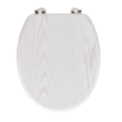 Toilet seat WC seat MDF Wood effect White