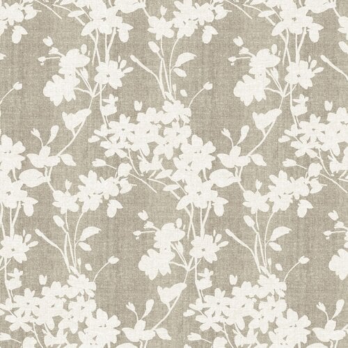 Tablecloth 2007-01 White flower Taupe