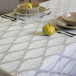 Gecoat Tafeltextiel Camille Grijs