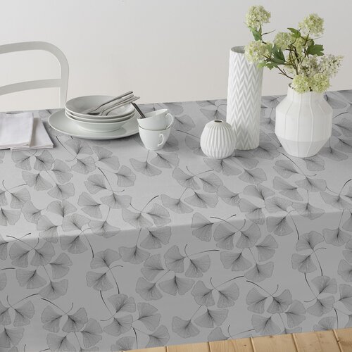 Coated Table Linen Ginko Grey