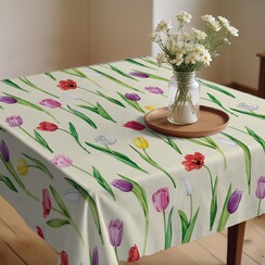 Oilcloth Tulips Mix Colours