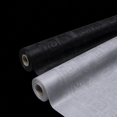 Tafelpapier op rol Damast 120cmx8m Mix Kleur Uni Zwart 13x Grijs 12x