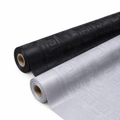 Tafelpapier op rol Damast 120cmx8m Mix Kleur Uni Zwart Grijs