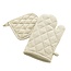 Ovenhandschoen 30x18cm plus Pannenlap 19x19cm Beige