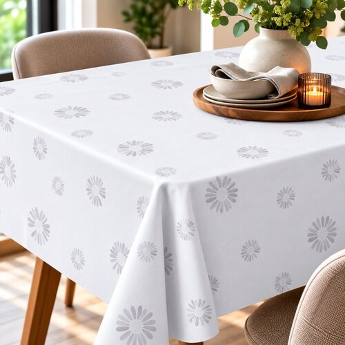 Textile de table Polyline Hanoi Blanc - rouleau de 20 mètres