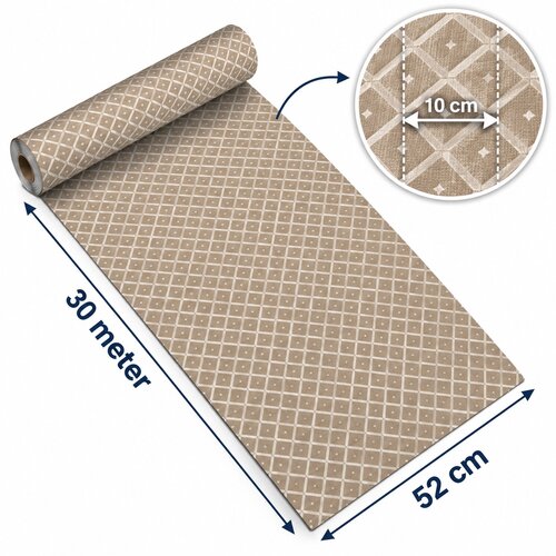 Keukenloper op rol 52cm x 30 meter Martina Beige – Antislip