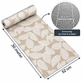 Küchenläufer auf Rolle 52 cm x 30 Meter Blätter Beige – Rutschfest