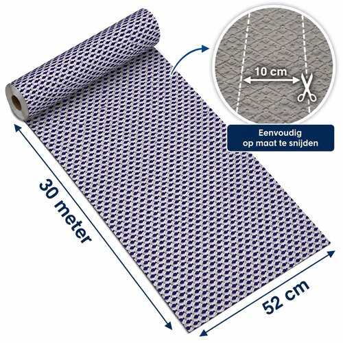 Kitchen Runner on a roll 52cm x 30m Fish Blue – Anti-slip