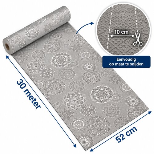 Keukenloper op rol 52cm x  30mtr Mantra Grijs – Antislip