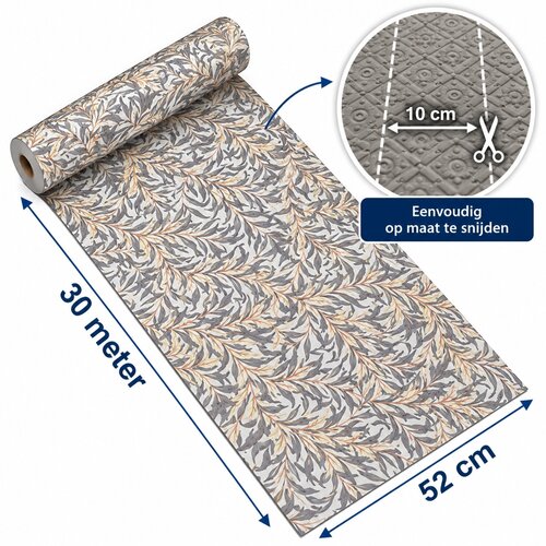 Küchenläufer auf Rolle 52 cm x 30 Meter Silvia Grau – Antirutsch