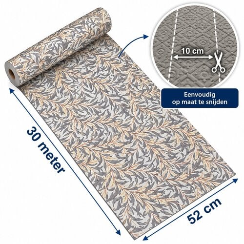 Tapis de cuisine en rouleau 52cm x 30 mètres Silvia Gris – Antidérapant