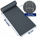 Küchenläufer auf Rolle 52 cm x 30 m Leinenoptik Anthrazit – Rutschfest