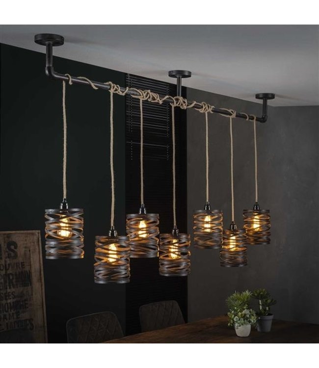 Hanglamp Industrieel 7L twist Wessel XL