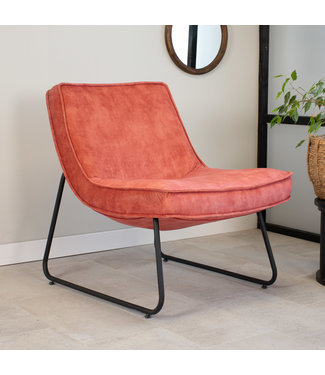 Dimehouse Industriële fauteuil roze Lowen velvet