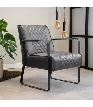 Peter Fauteuil Industriel Gris