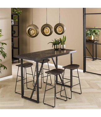 Dimehouse Cleo Table de bar bois de teck 140x60 cm