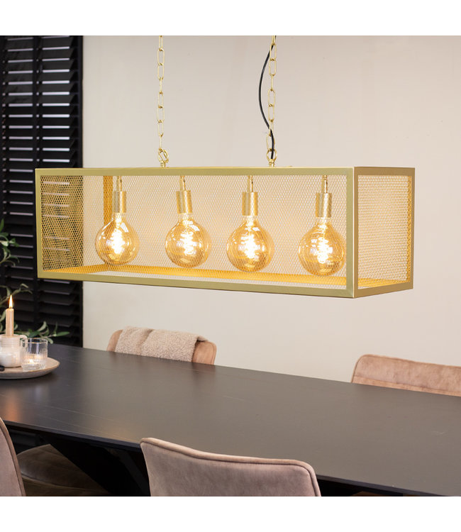 Industriële hanglamp Aiden 4L goud