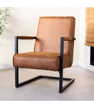 Dimehouse Fauteuil Industrieel Tiger cognac