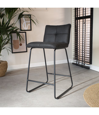 Jelle Tabouret De Bar Industriel Anthracite