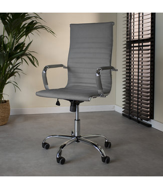 Matt Chaise De Bureau Gris Dossier Haut