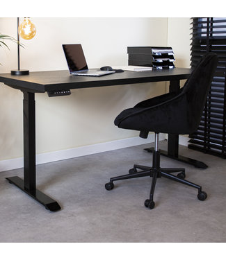 Verstelbaar zit-sta bureau Mason zwart 180 cm