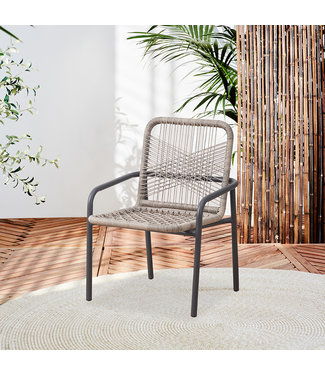 Chaise de jardin avec accoudoirs Nika sable