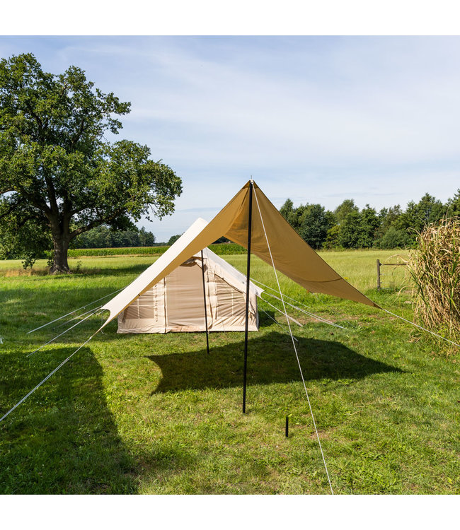 Tarp tent awning cotton beige 420x420x240 cm