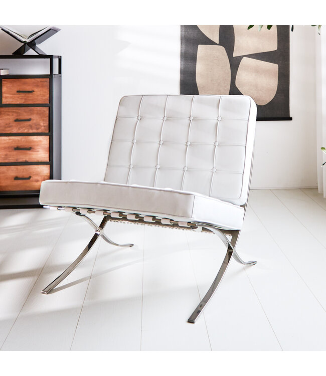 Dimehouse Expo Fauteuil Blanc Design - Cuir