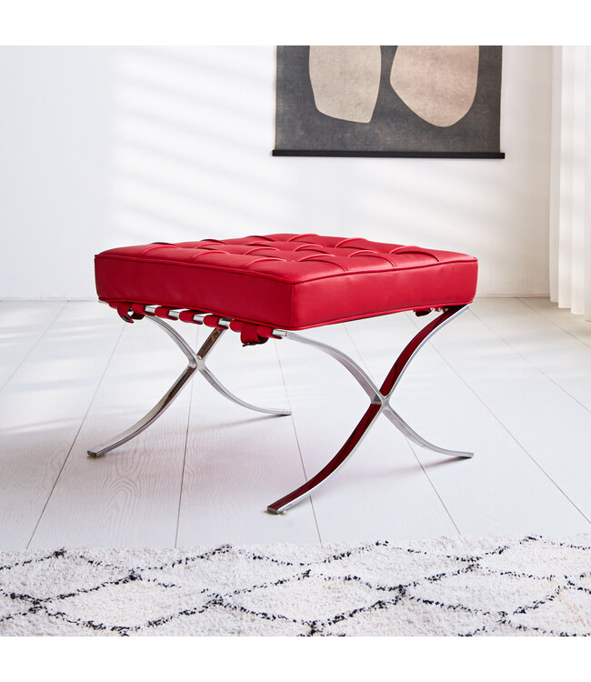 Dimehouse Expo hocker rood premium leer