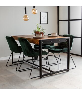 Dimehouse Vegas Table Salle A Manger Industrielle Bois 160 x 90 cm