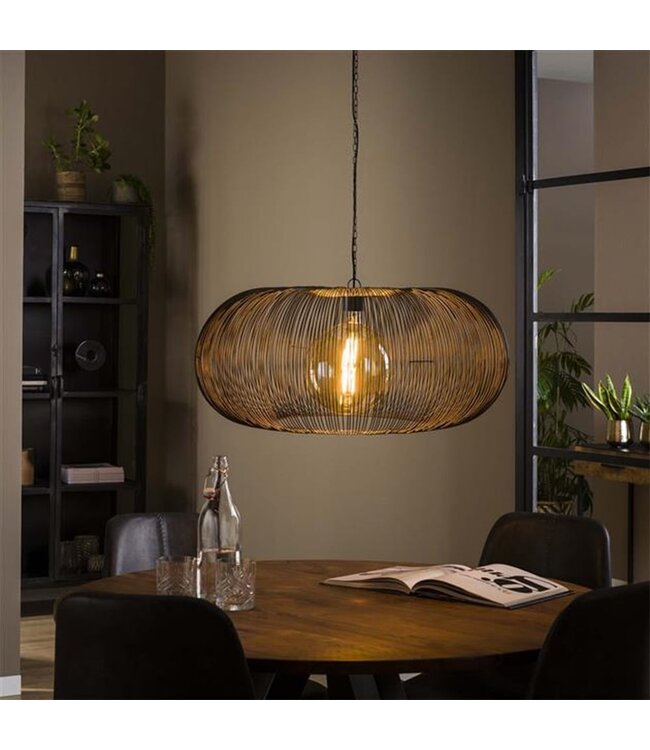 Industriële hanglamp Jill koper bruin