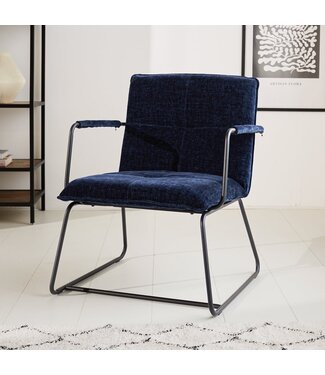 Fauteuil Hailey bleu chenille